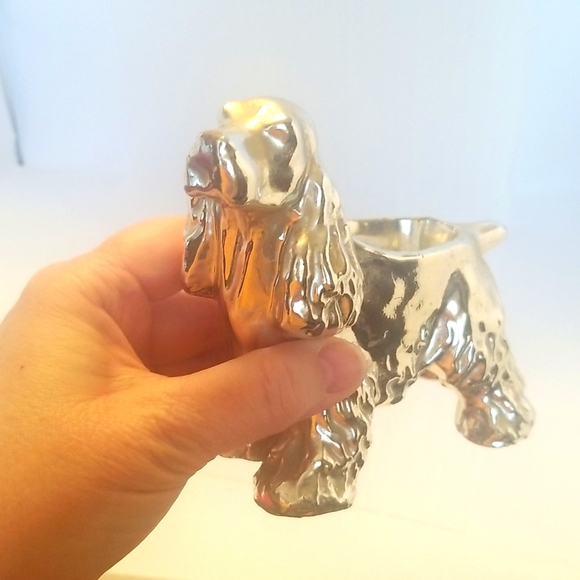 Ceramic Cocker Spaniel Vase Gold Tone - Picture 1 of 8